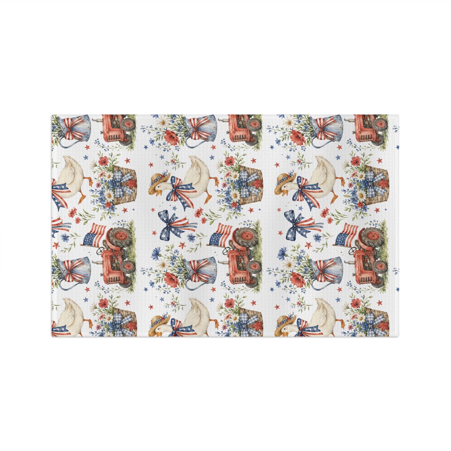 Vintage Patriotic Farmhouse with Goose Tea Towel