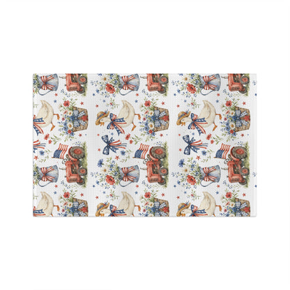 Vintage Patriotic Farmhouse with Goose Tea Towel