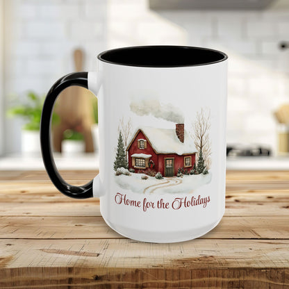 Home for the Holidays Red Cabin Mug (11/15oz)