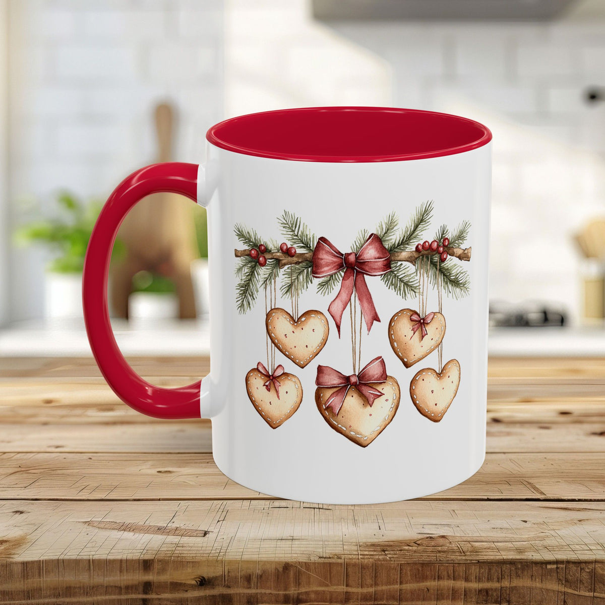 Christmas Gingerbread Heart Garland Mug (11/15oz)