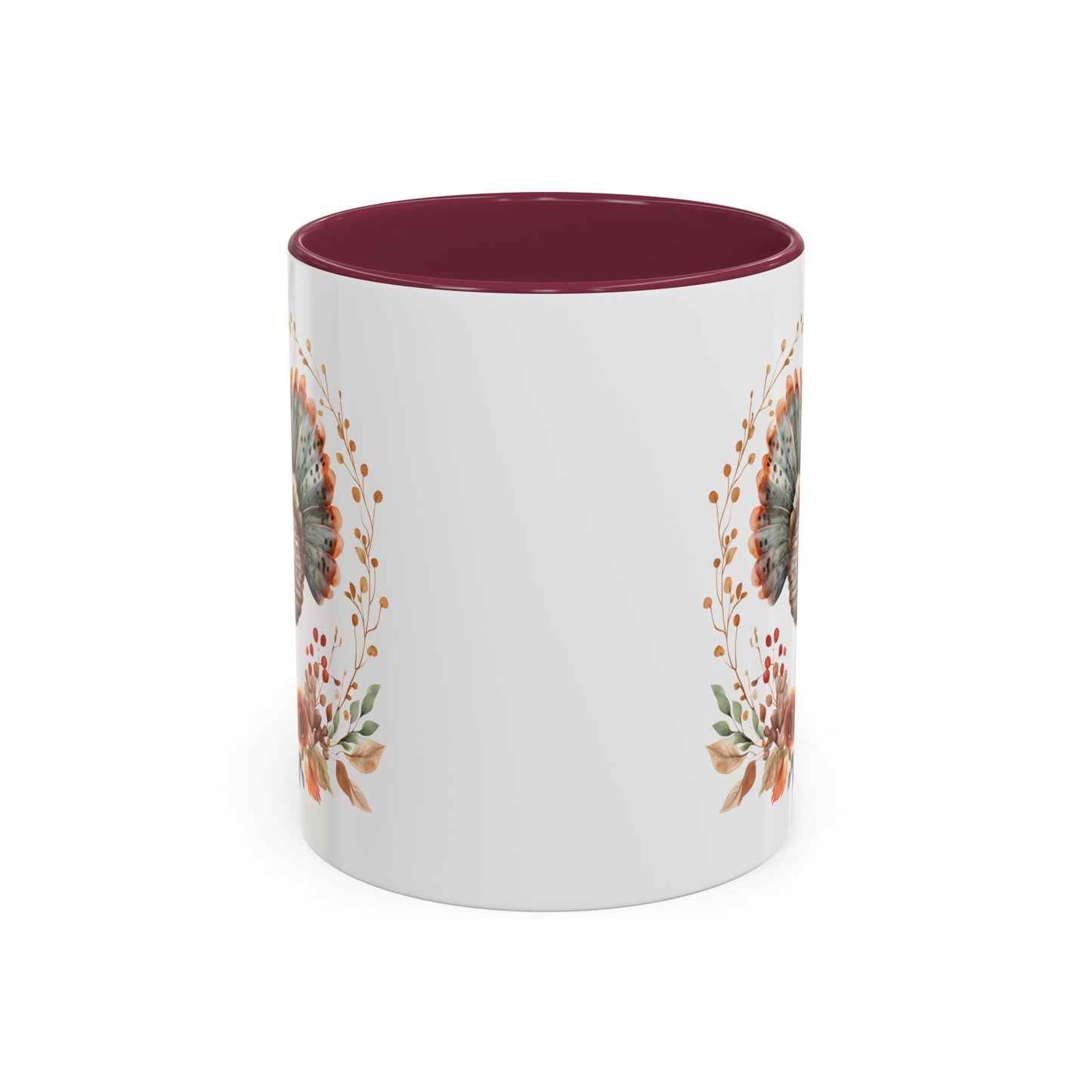 Thanksgiving Turkey Floral Wreath Mug (11/15oz)