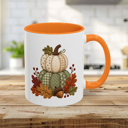 Faux Patchwork Pumpkin Harvest Mug