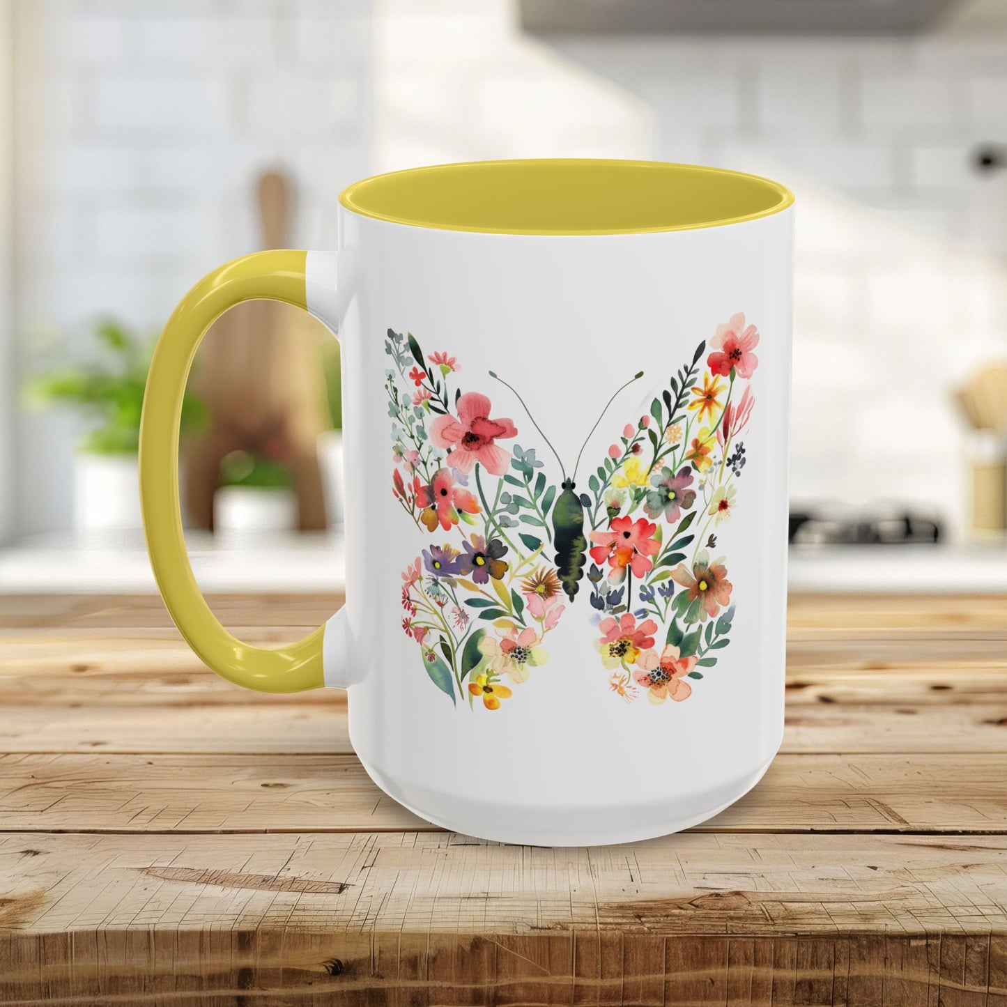 Bright Floral Butterfly Mug (11/15oz)