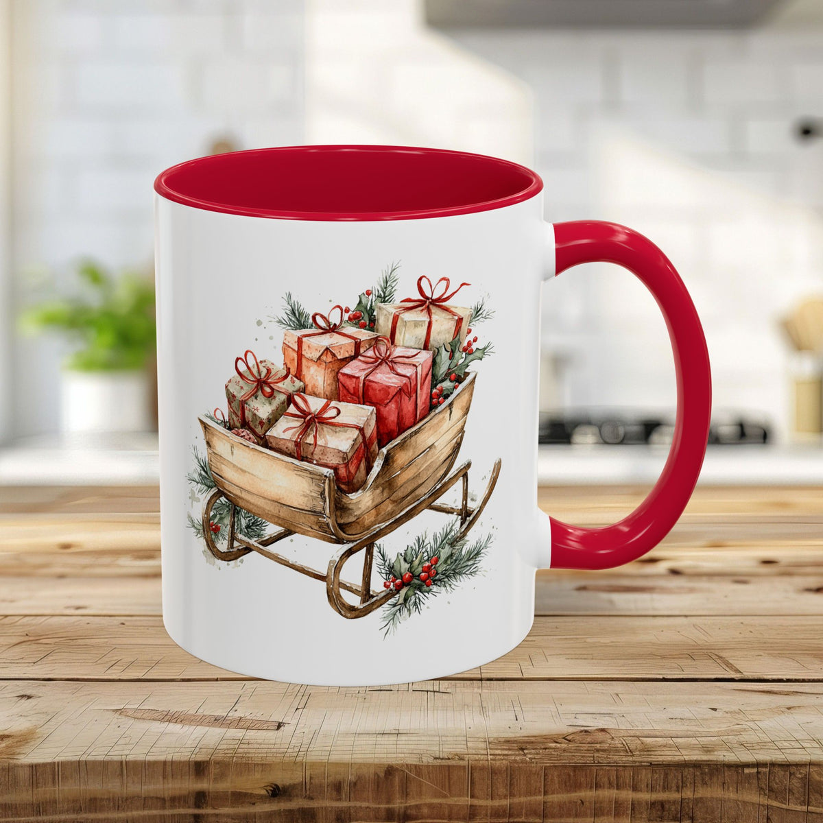 Rustic Christmas Sleigh Mug (11/15oz)