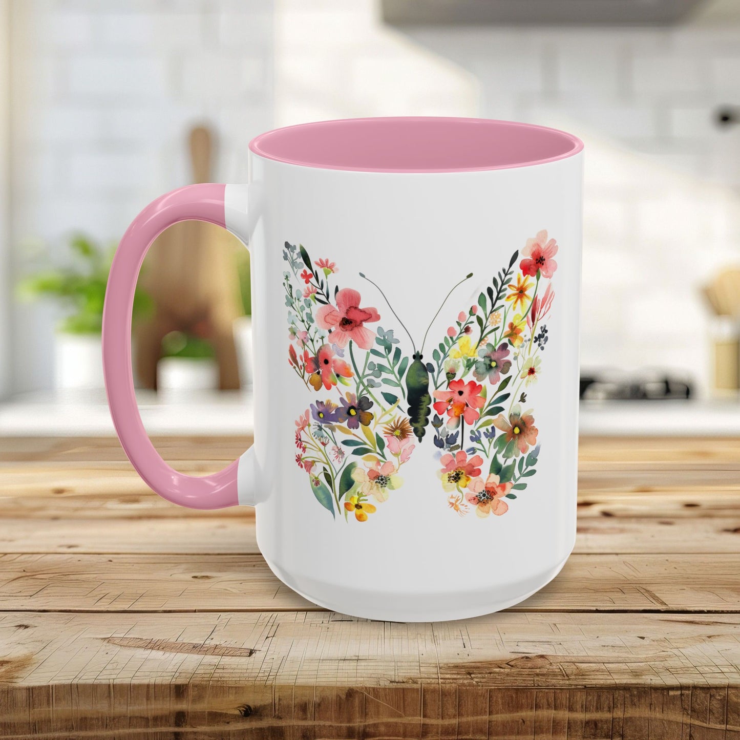 Bright Floral Butterfly Mug (11/15oz)