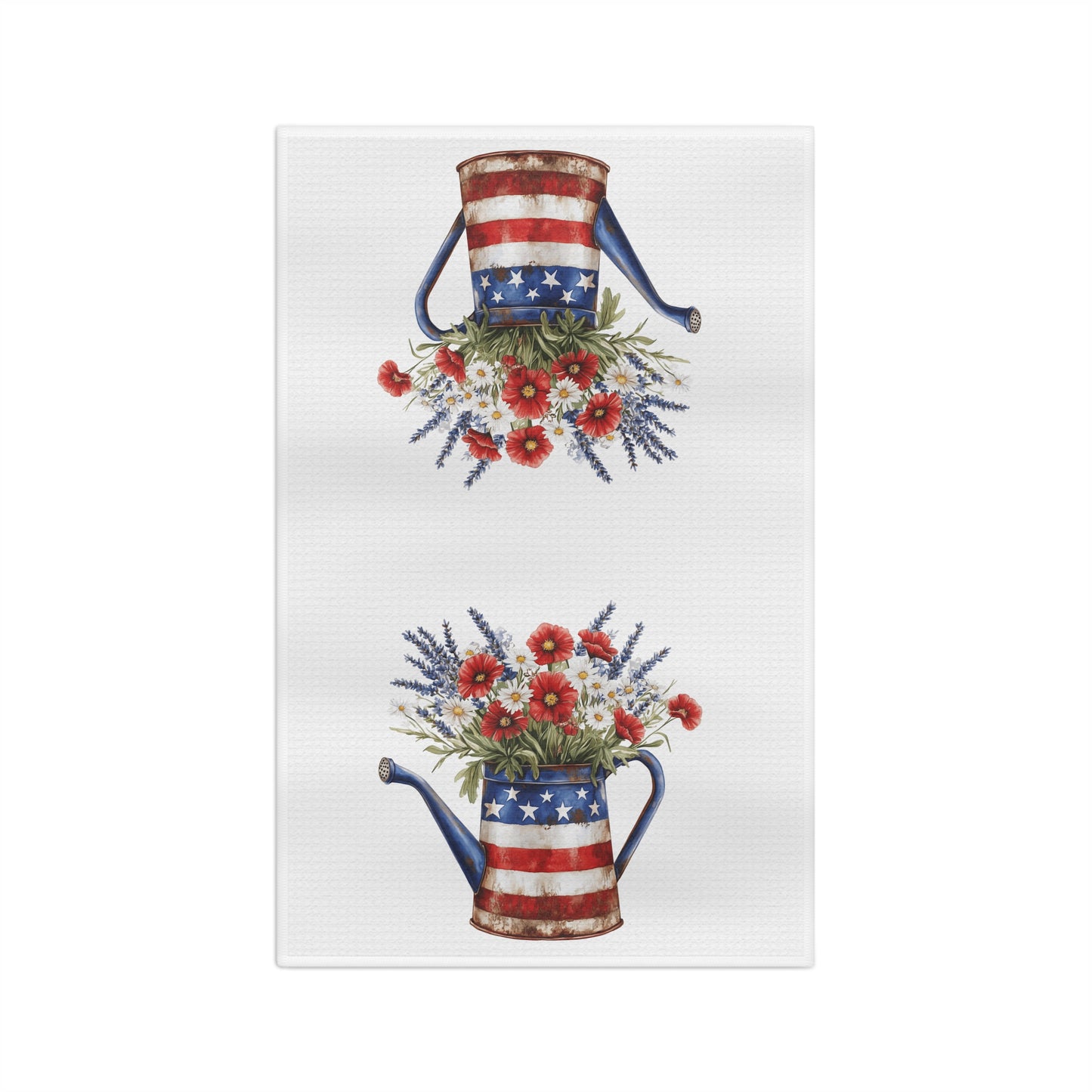 Americana Floral Watering Can Tea Towel