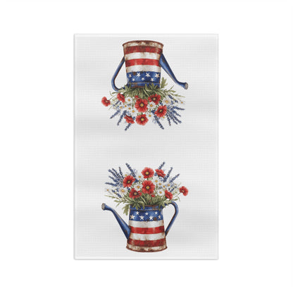 Americana Floral Watering Can Tea Towel