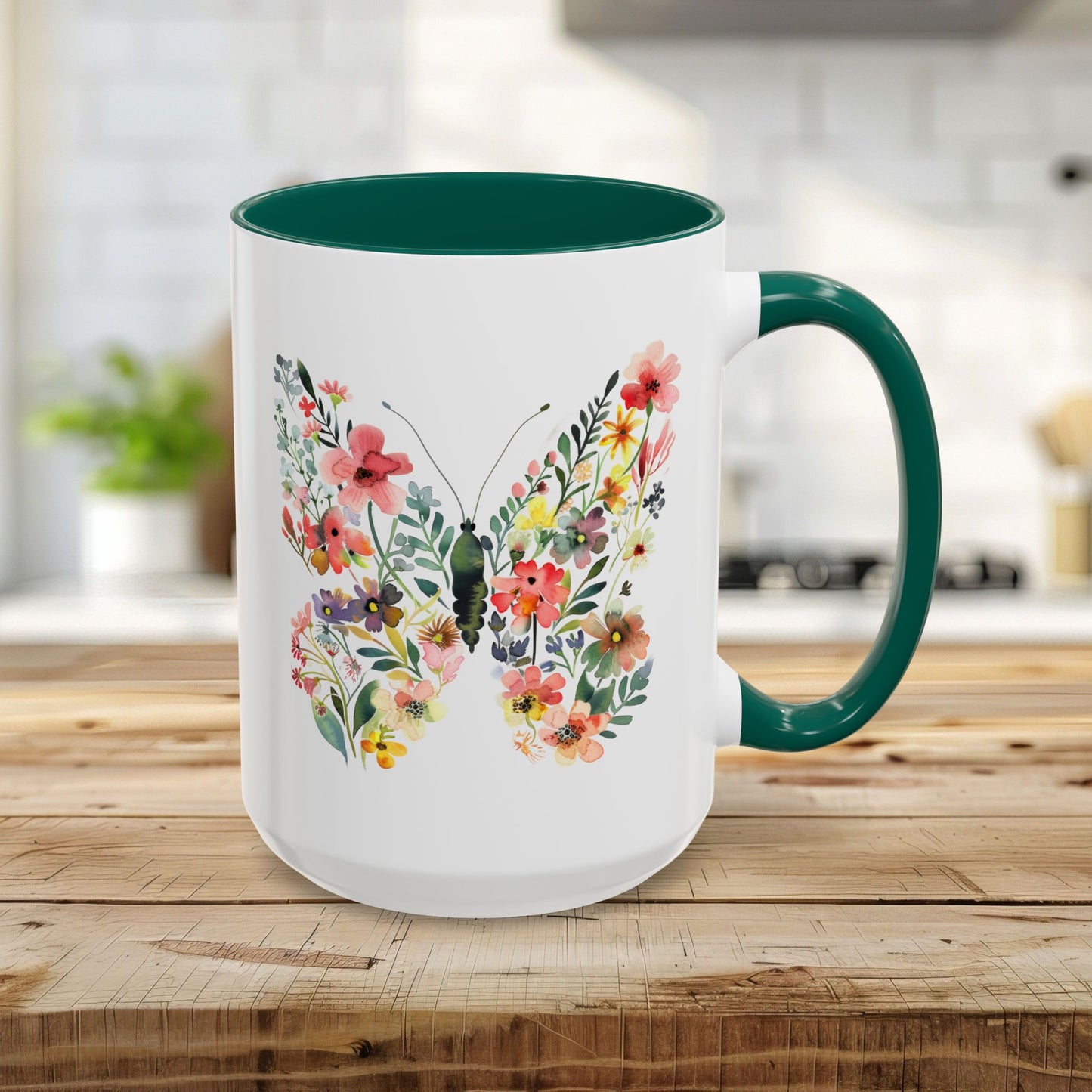 Bright Floral Butterfly Mug (11/15oz)