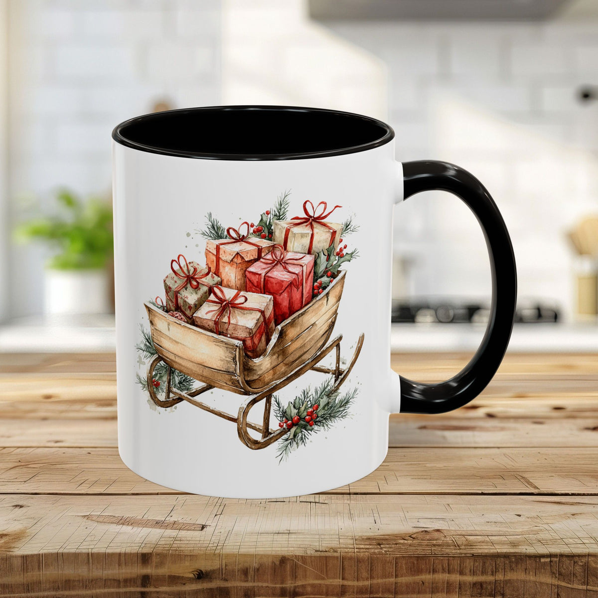 Rustic Christmas Sleigh Mug (11/15oz)