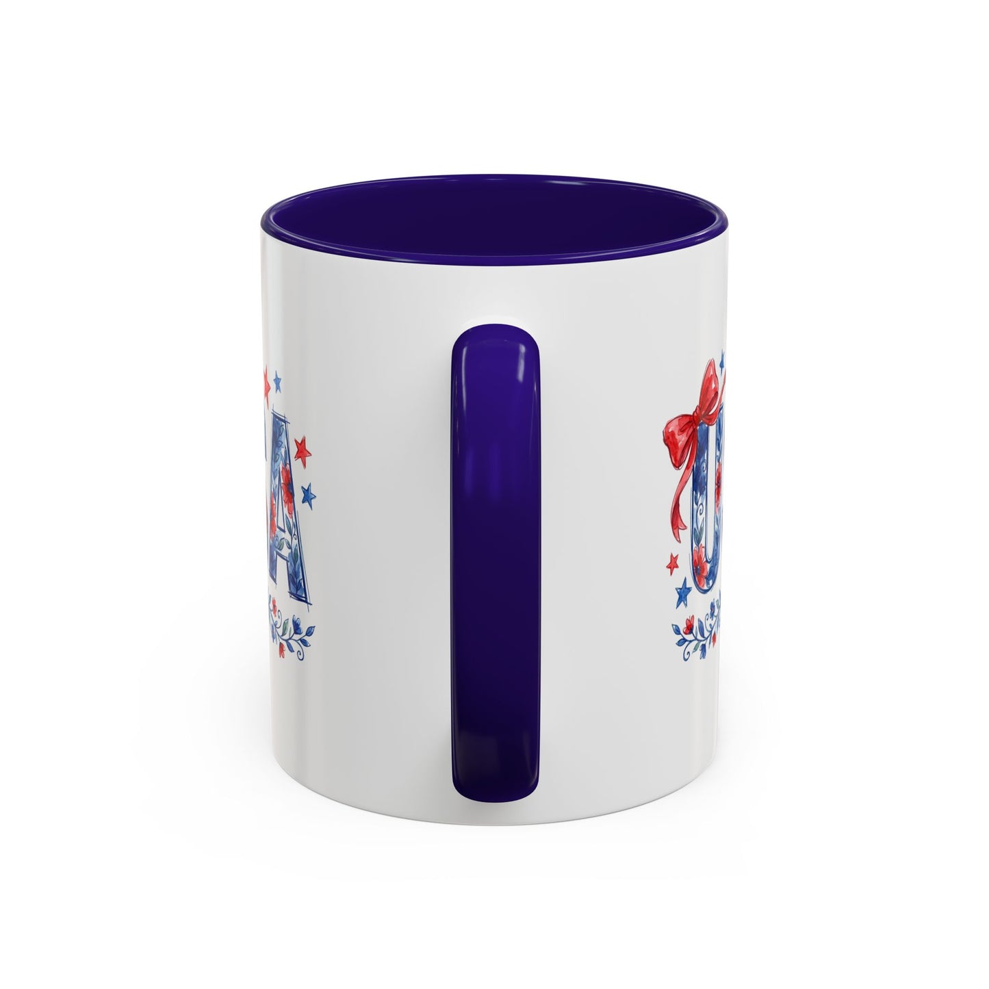 USA Patriotic Floral Bows & Stars Mug (11/15)