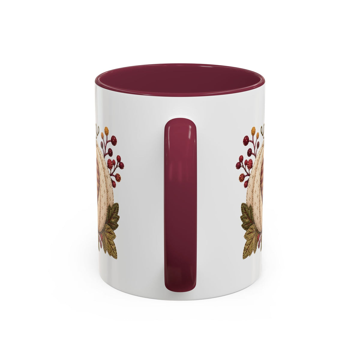 Faux Patchwork Pumpkin Heart Mug (11/15oz)