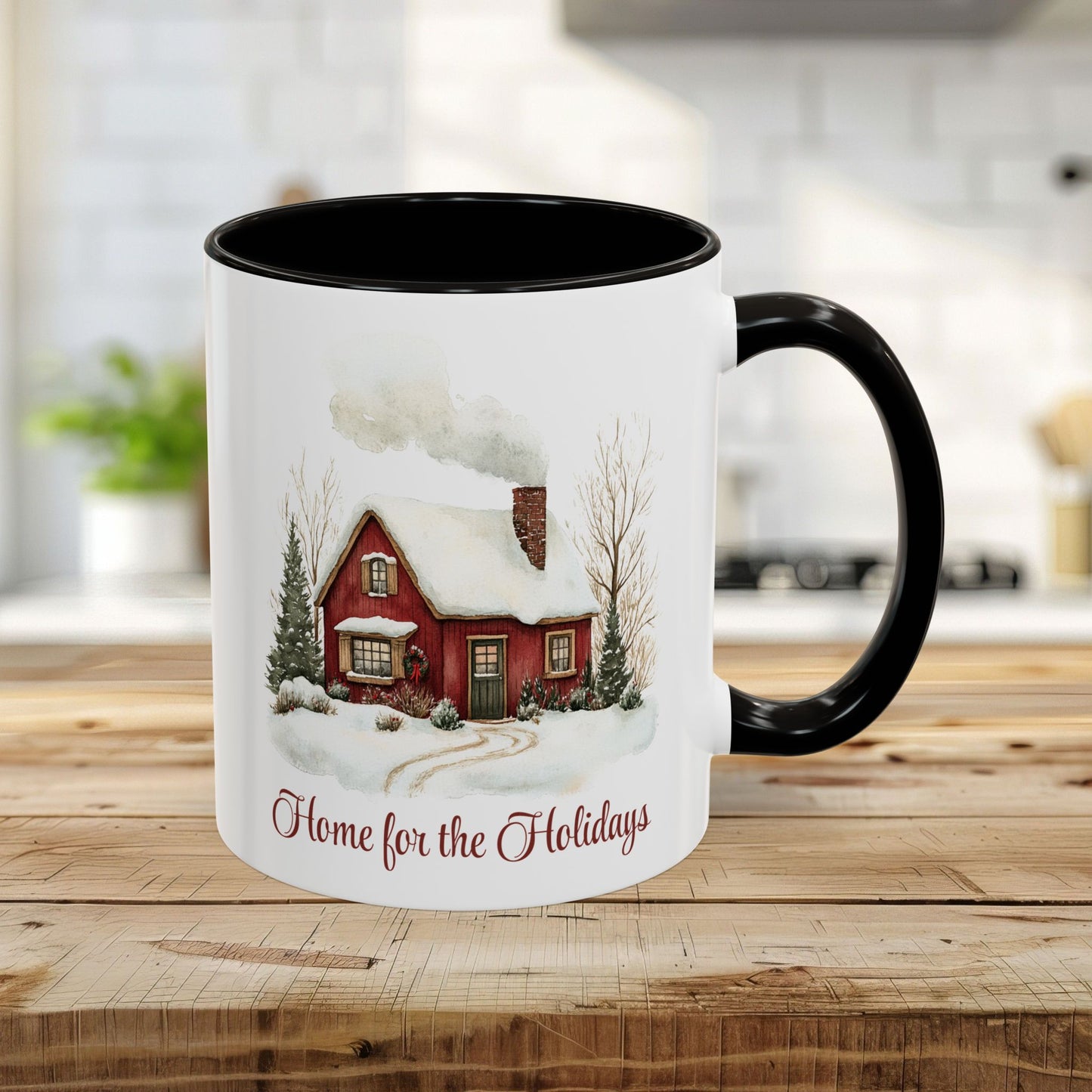 Home for the Holidays Red Cabin Mug (11/15oz)