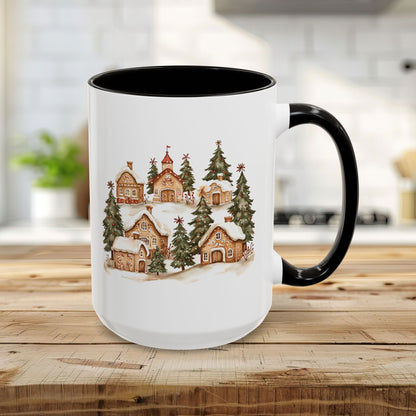 Snowy Holiday Gingerbread Village Mug (11/15oz)