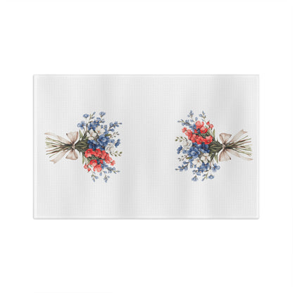 Patriotic Floral Bouquet Tea Towel