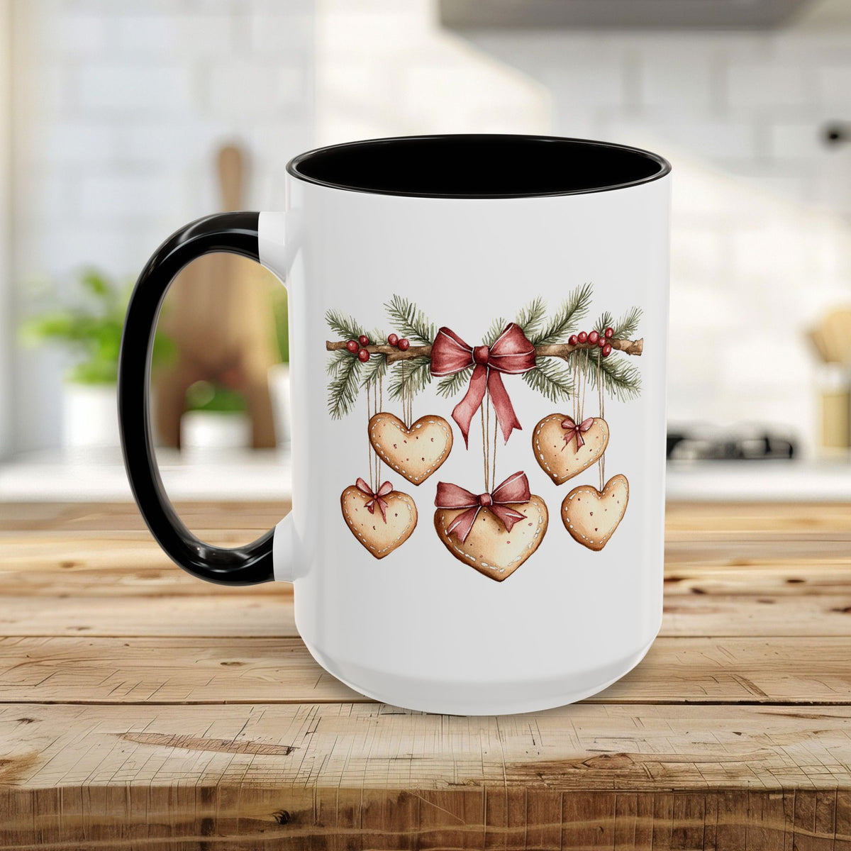 Christmas Gingerbread Heart Garland Mug (11/15oz)