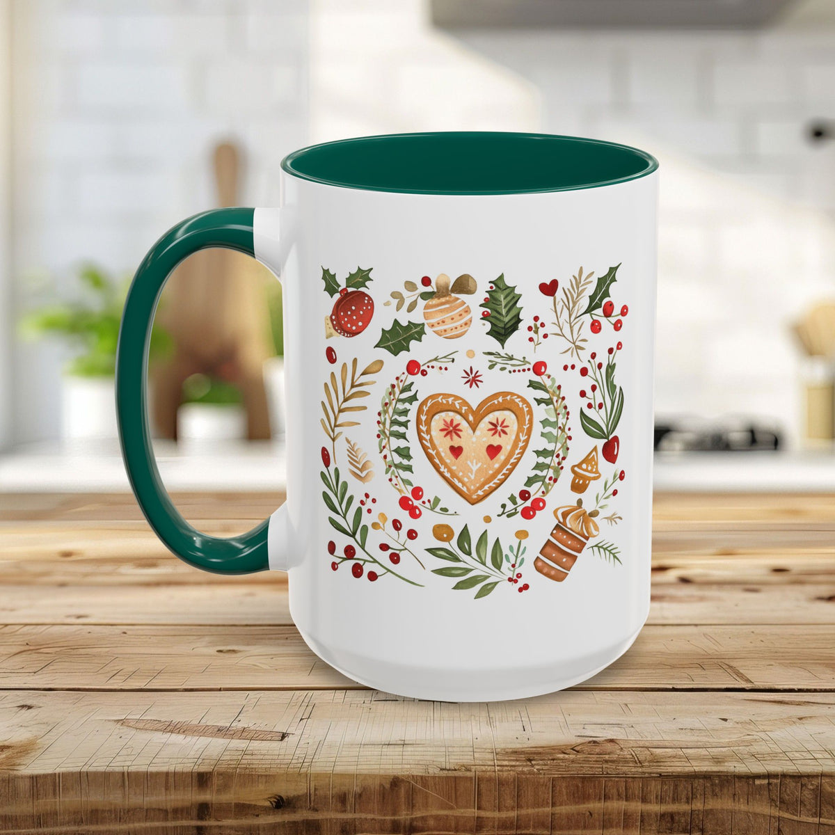 Holiday Gingerbread Heart Art Mug (11/15oz)