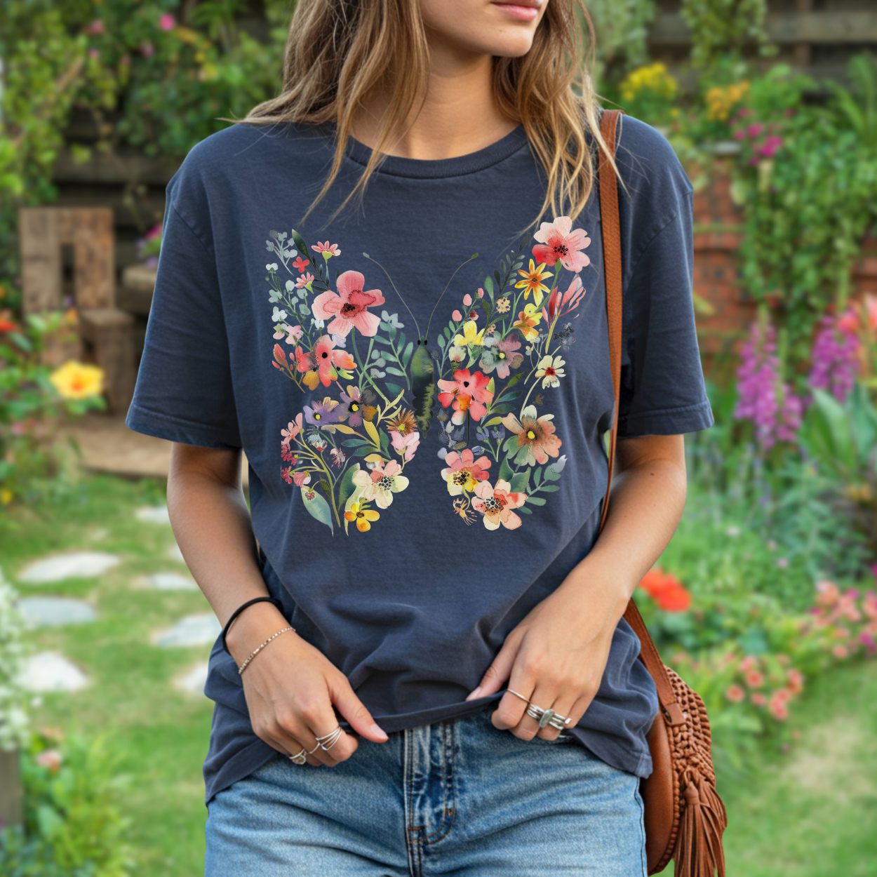 Butterfly Bright Floral T-Shirt
