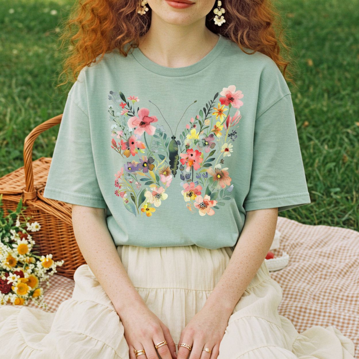 Butterfly Bright Floral T-Shirt