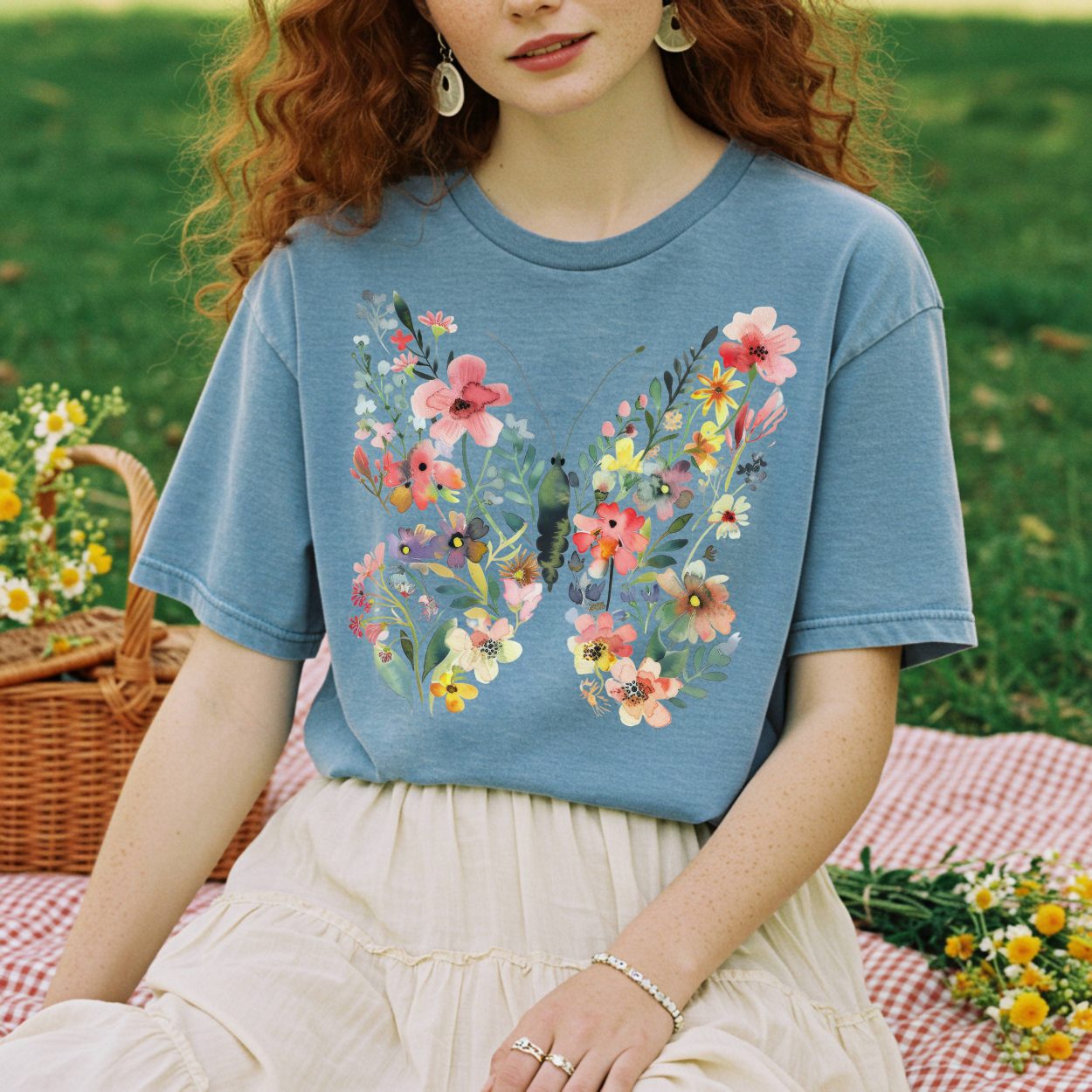 Butterfly Bright Floral T-Shirt