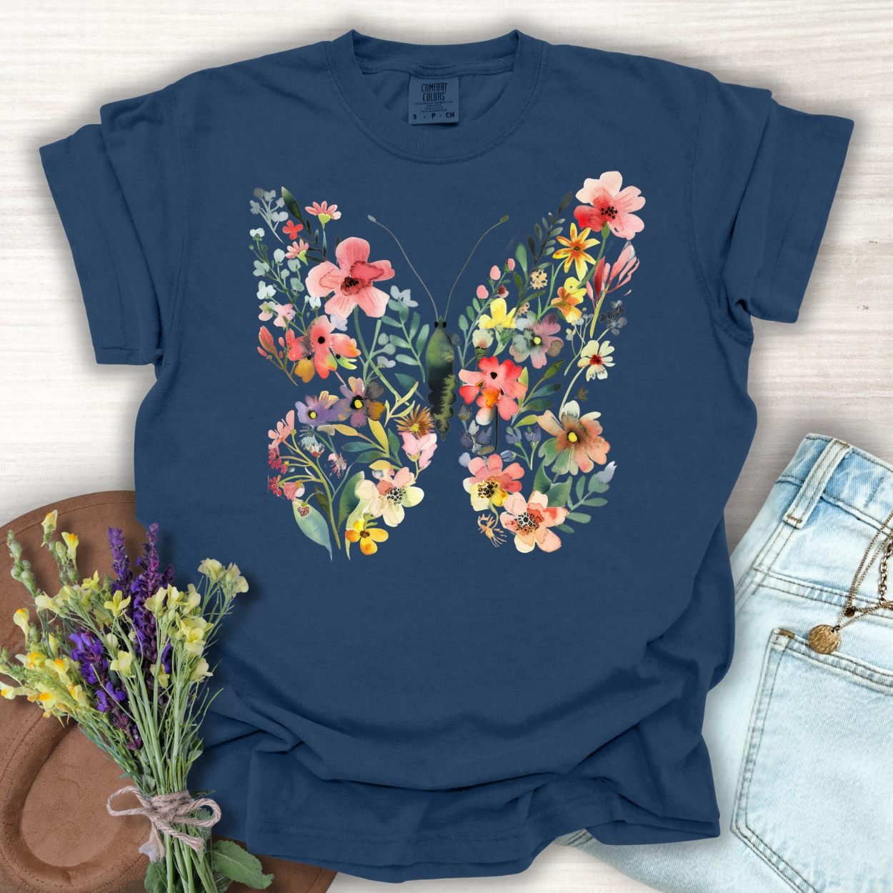 Butterfly Bright Floral T-Shirt