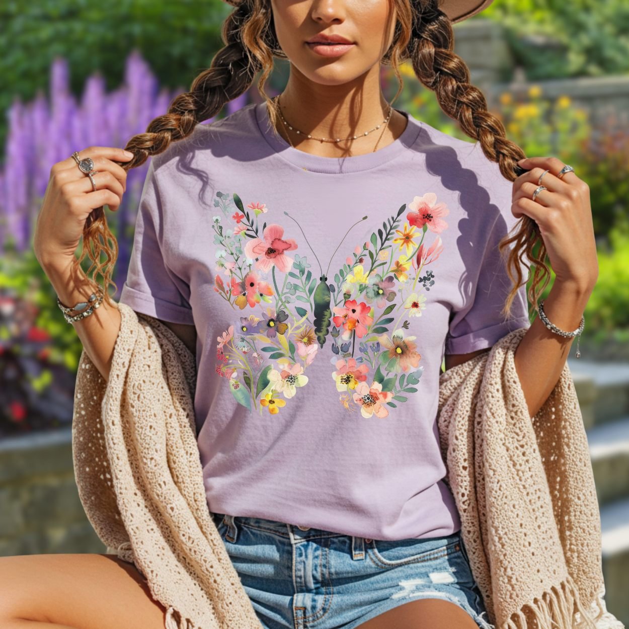 Butterfly Bright Floral T-Shirt
