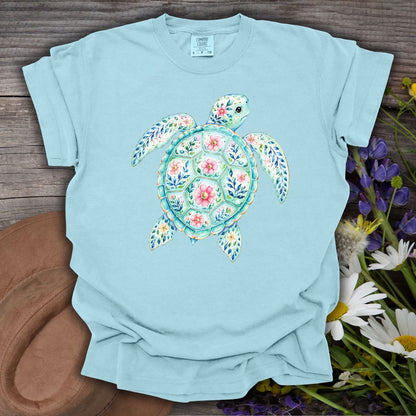 Coastal Sea Turtle Floral T-Shirt