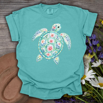 Coastal Sea Turtle Floral T-Shirt