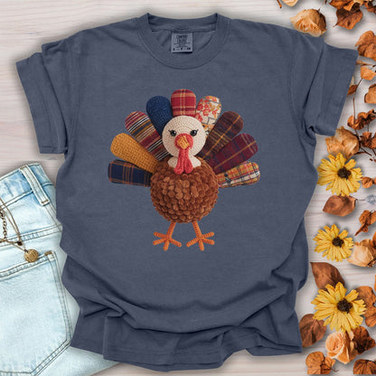 Faux Patchwork Preppy Turkey T-Shirt