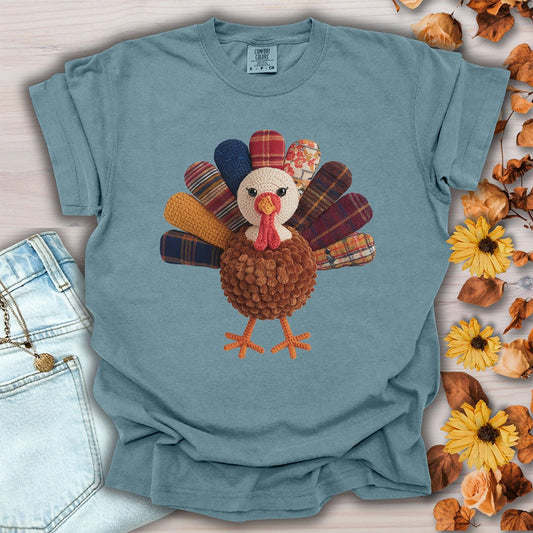 Faux Patchwork Preppy Turkey T-Shirt