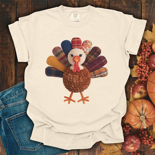 Faux Patchwork Preppy Turkey T-Shirt