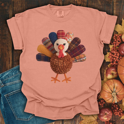 Faux Patchwork Preppy Turkey T-Shirt