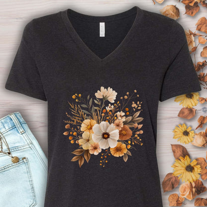 Harvest Blooms V-Neck Tee
