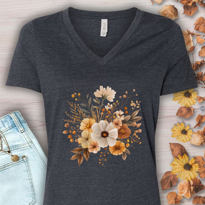 Harvest Blooms V-Neck Tee