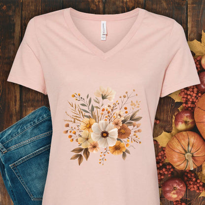 Harvest Blooms V-Neck Tee