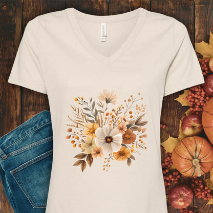 Harvest Blooms V-Neck Tee