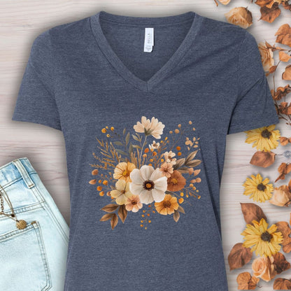 Harvest Blooms V-Neck Tee