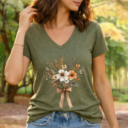 Harvest Bouquet V-Neck Tee
