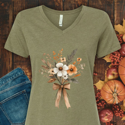 Harvest Bouquet V-Neck Tee