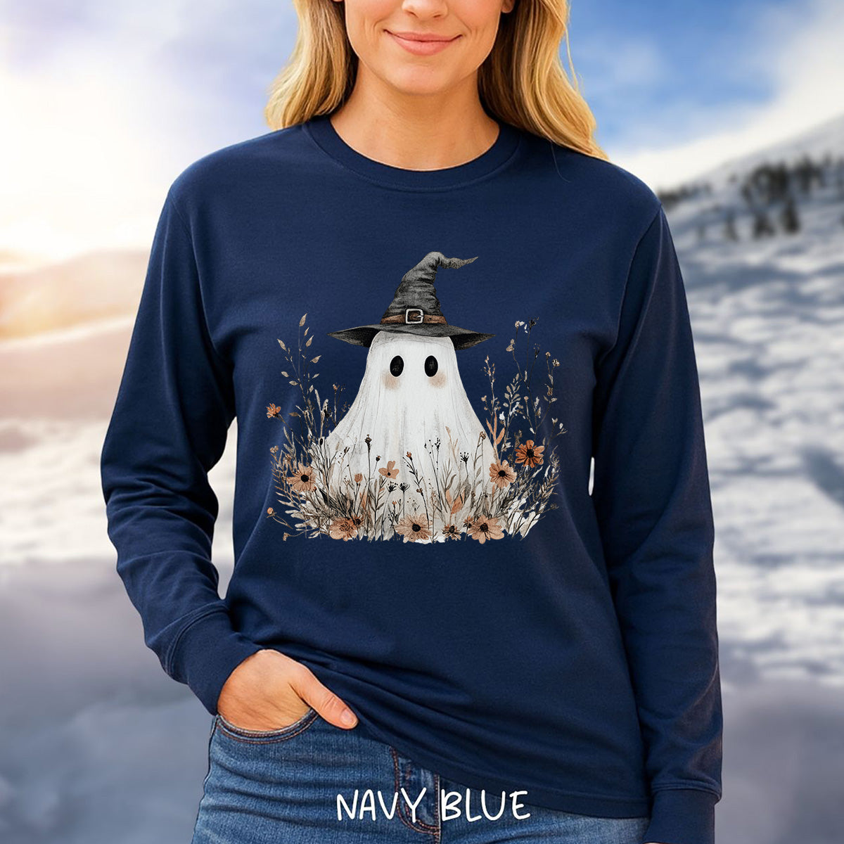 Boho Ghost Witch Tee Long Sleeve Shirt