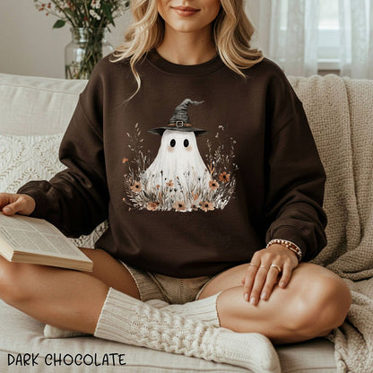 Boho Ghost Witch Halloween Sweatshirt