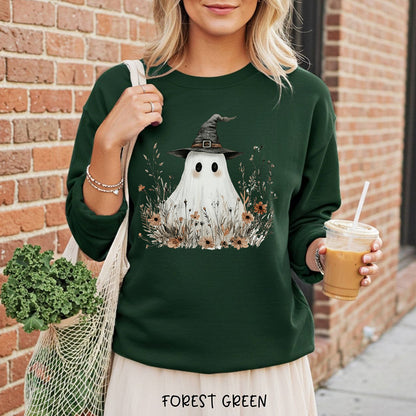 Boho Ghost Witch Halloween Sweatshirt