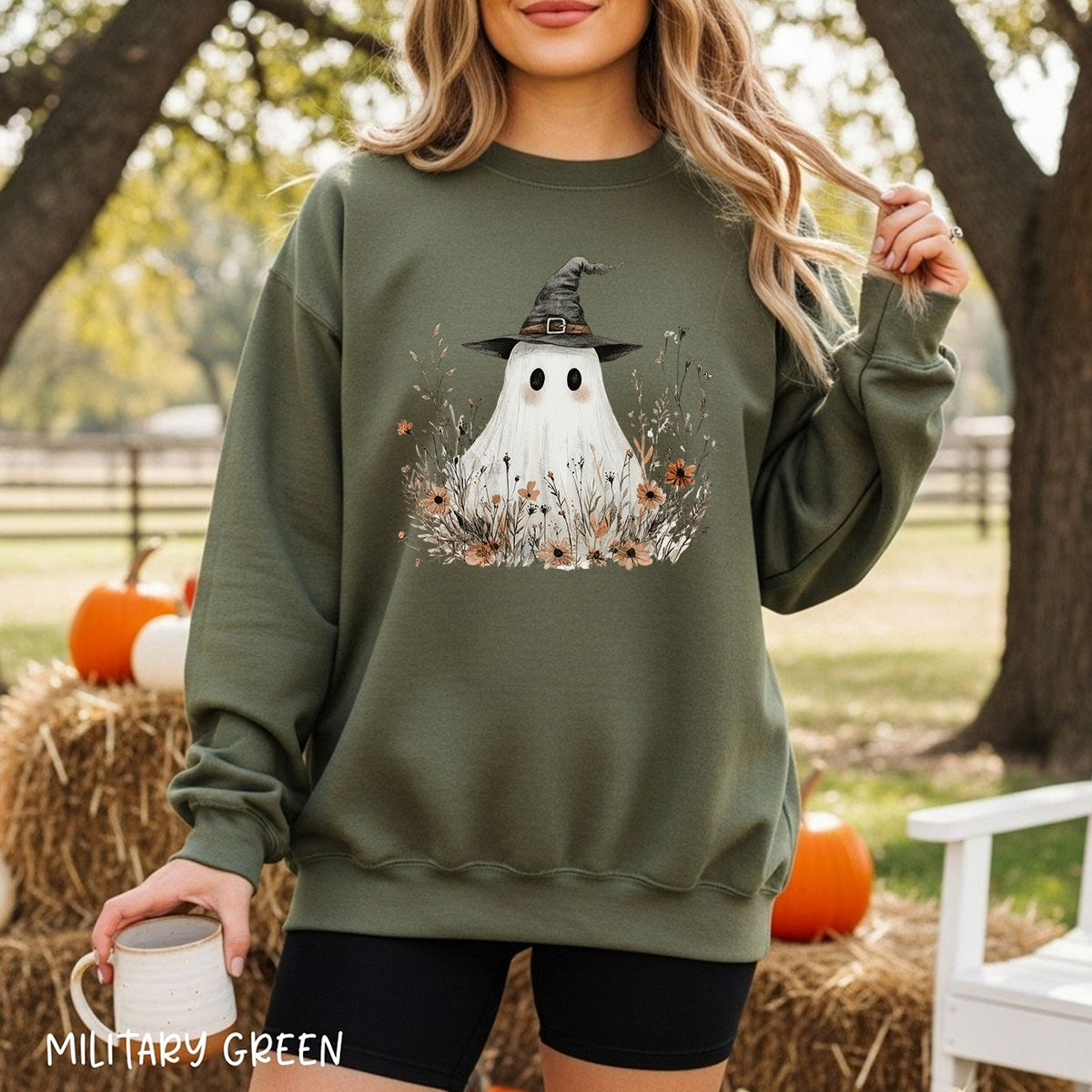 Boho Ghost Witch Halloween Sweatshirt