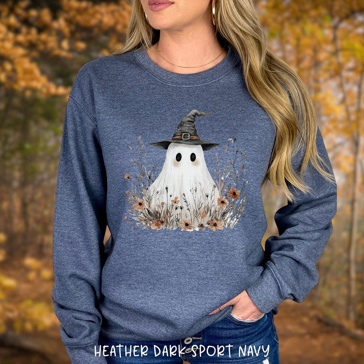 Boho Ghost Witch Halloween Sweatshirt