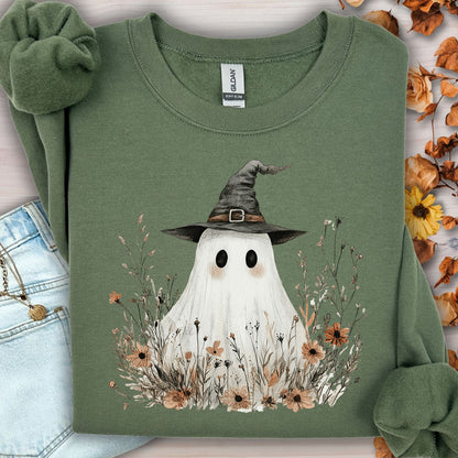 Boho Ghost Witch Halloween Sweatshirt