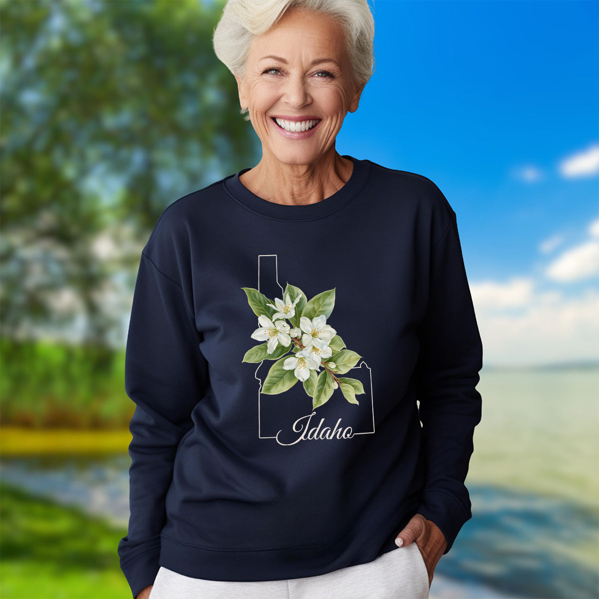 Idaho State Flower Sweatshirt - Syringa (Mock Orange)