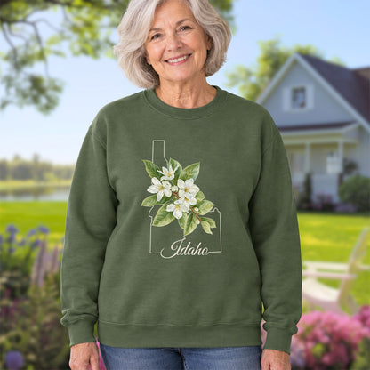 Idaho State Flower Sweatshirt - Syringa (Mock Orange)