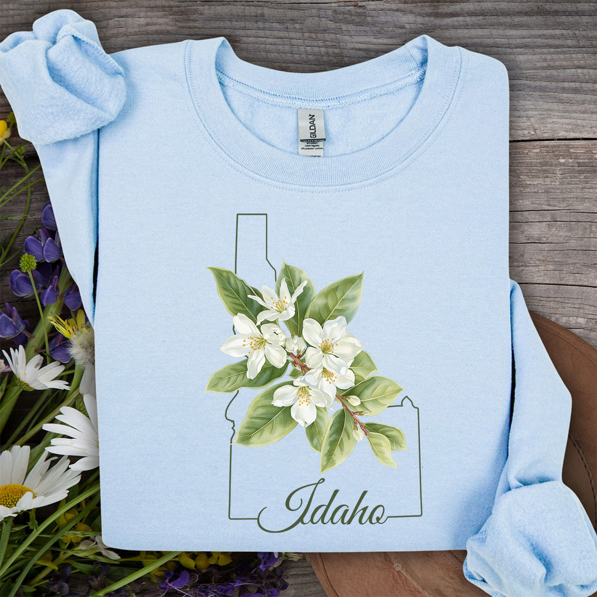 Idaho State Flower Sweatshirt - Syringa (Mock Orange)