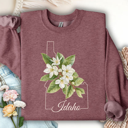 Idaho State Flower Sweatshirt - Syringa (Mock Orange)