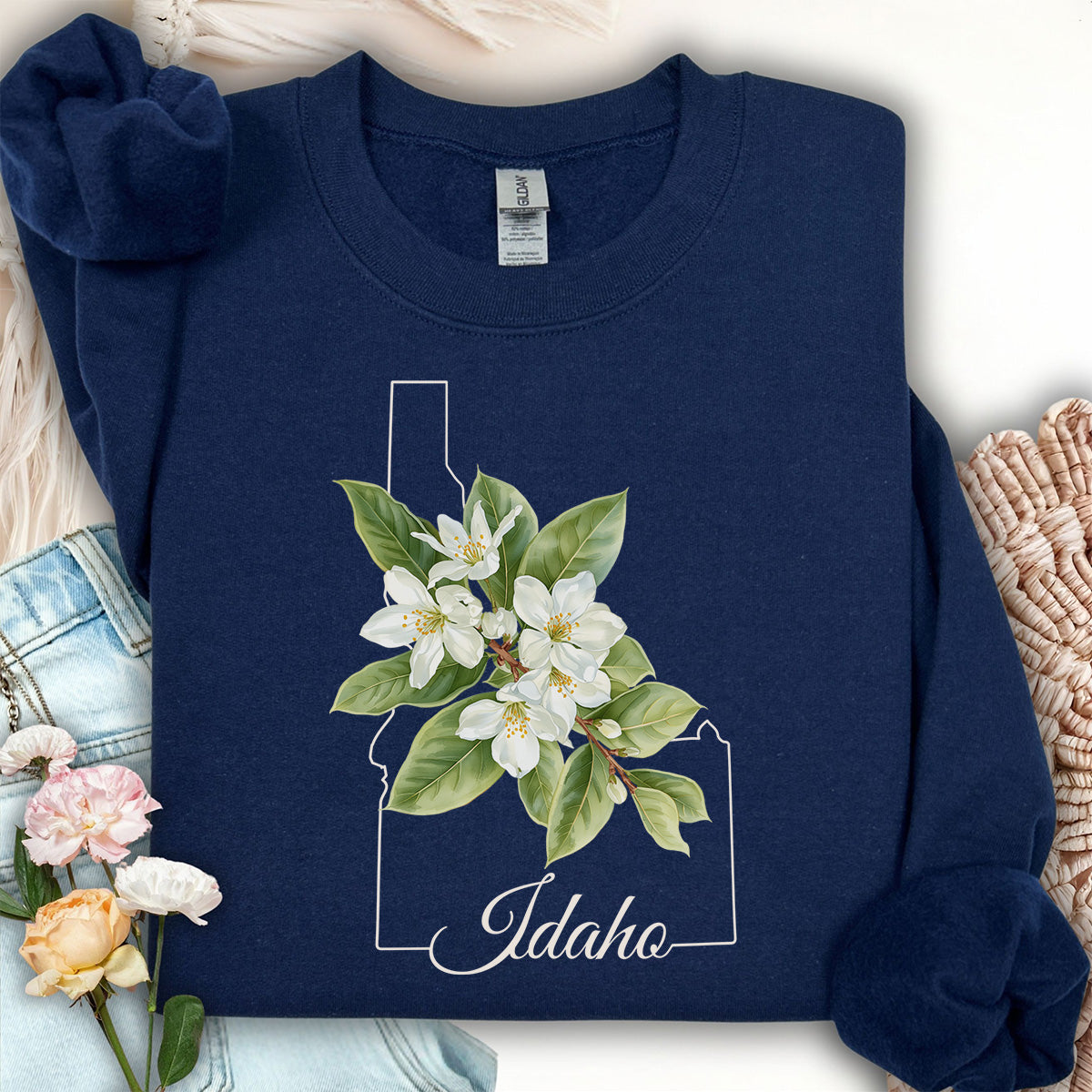 Idaho State Flower Sweatshirt - Syringa (Mock Orange)