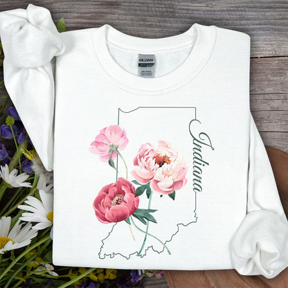Indiana State Flower Sweatshirt - Peony
